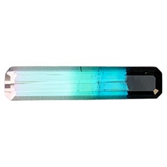 Pendentif en tourmaline naturelle rare multicolore, taille baguette, pour bijoux sur mesure