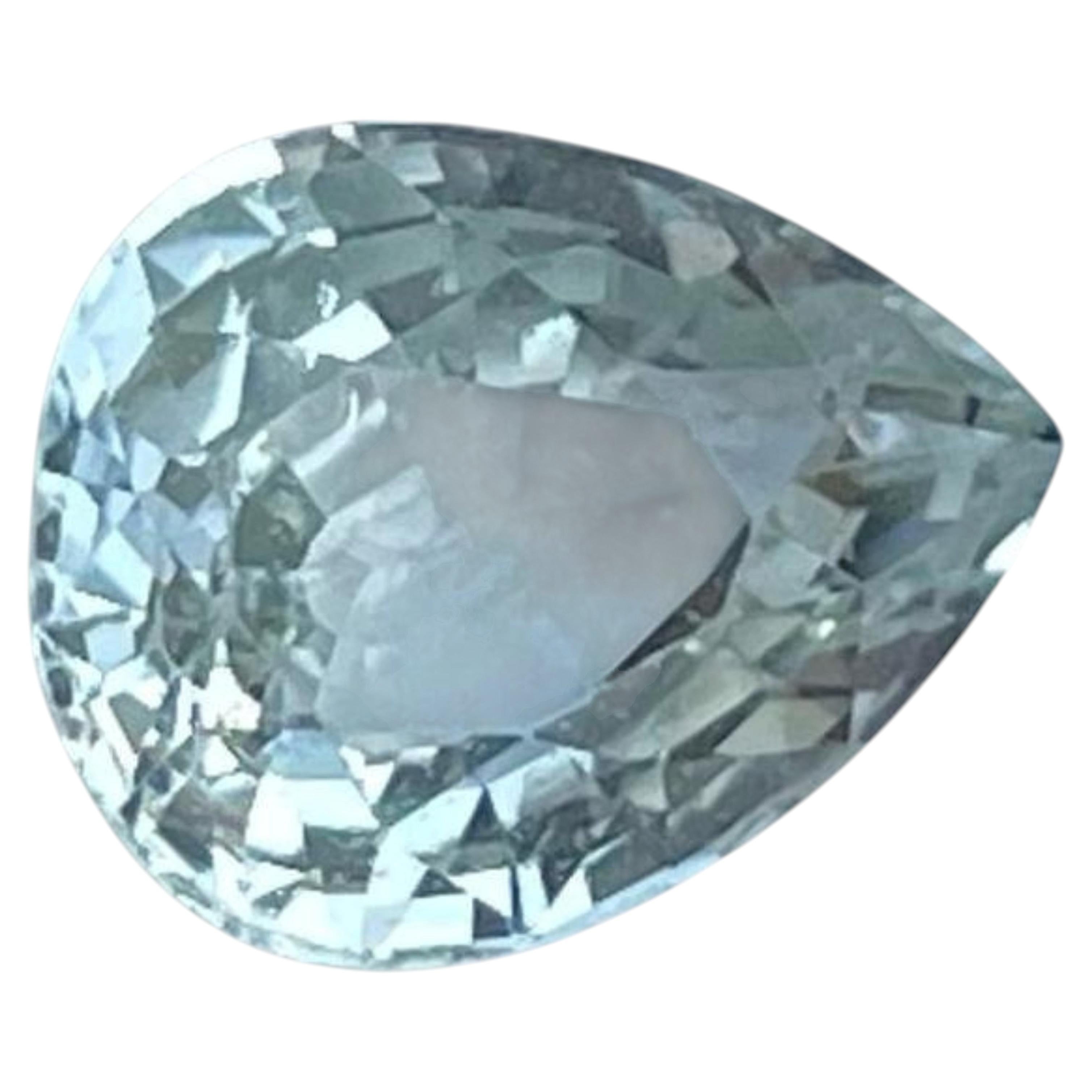 Natural Rare White Sapphire Loose Stone 1.75 Carats Heated Sapphire for Jewelry