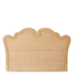 Natural Rattan and Solid Wood Headboard