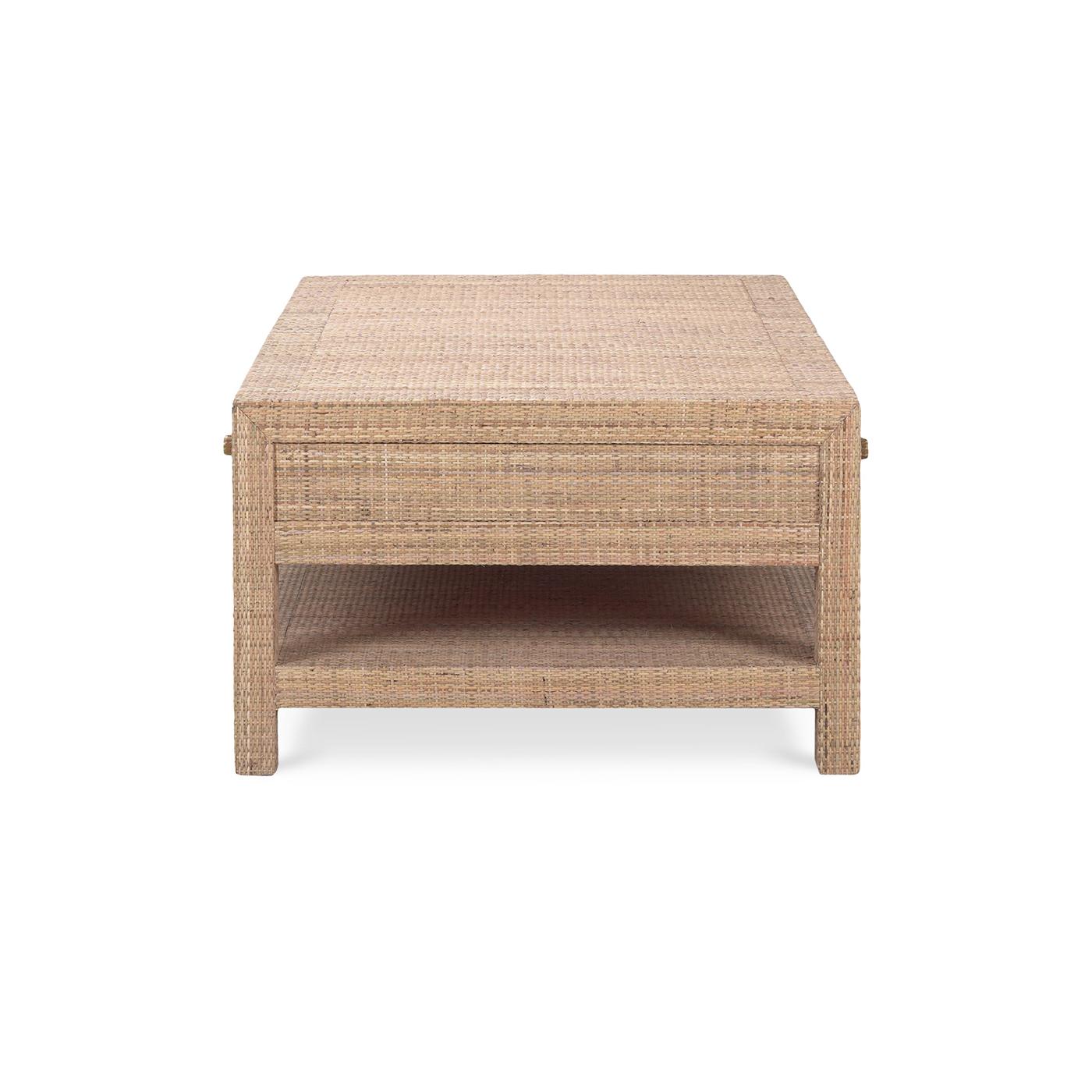 Asiatique Table basse en rotin naturel en vente