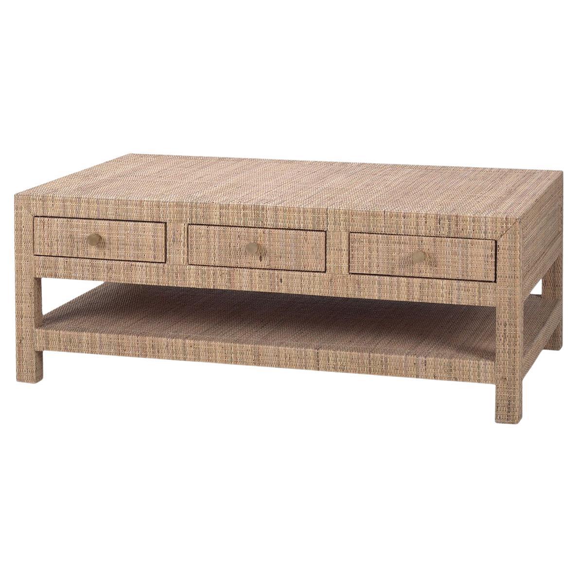 Table basse en rotin naturel