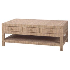 Mesa baja de ratán natural