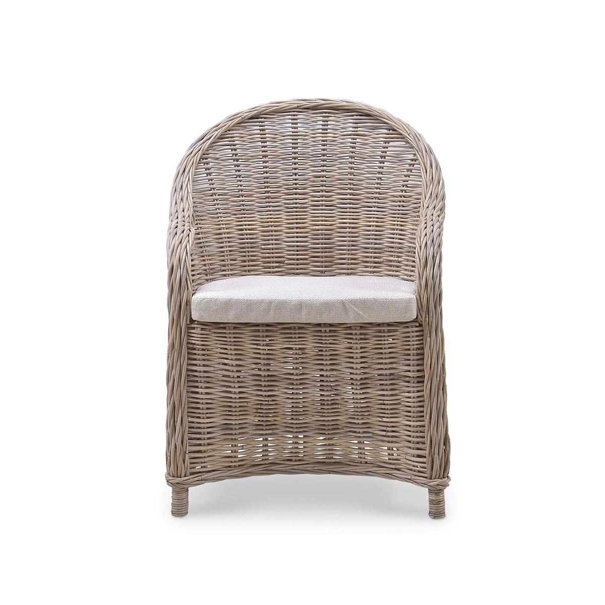Country Chaise de salle à manger en rotin naturel en vente