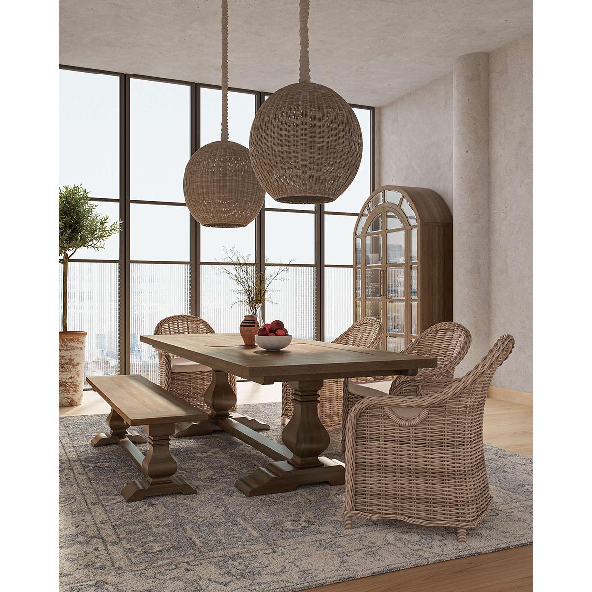 Chaise de salle à manger en rotin naturel en vente 1