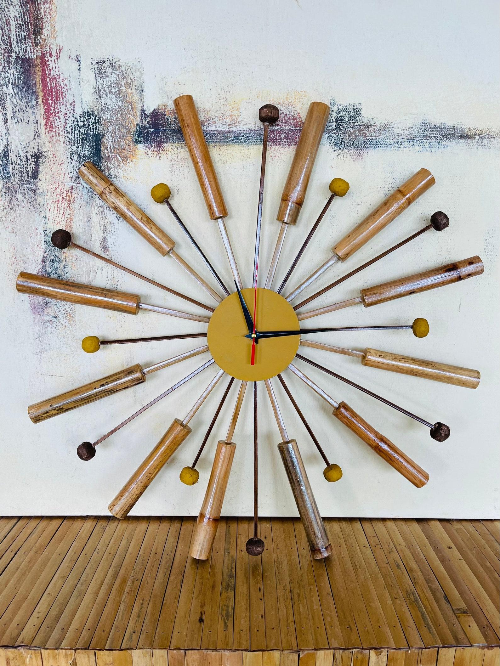rattan wall clock
