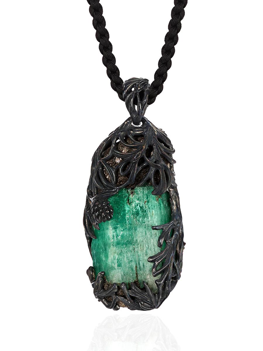 raw emerald pendant