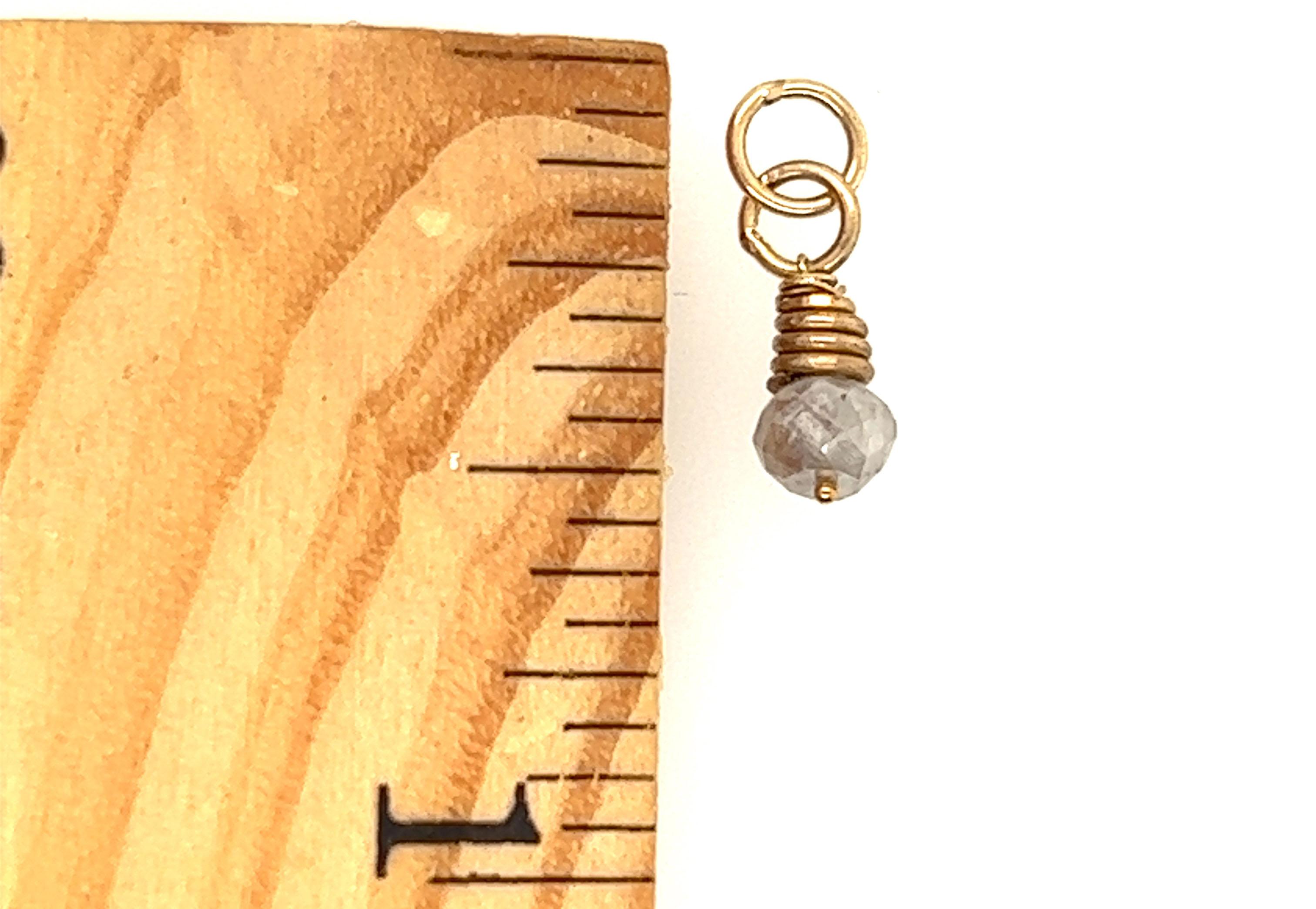 Collier pendentif diamant naturel brut miné de 0,59ct or recyclé 14K Neuf - En vente à Dearborn, MI