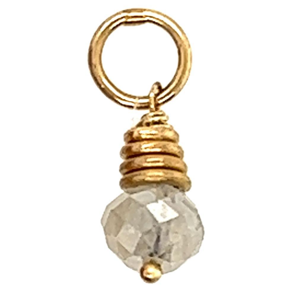 Natural Raw Mined .59 Carat Diamond Pendant Necklace 14k Recycled Gold For Sale