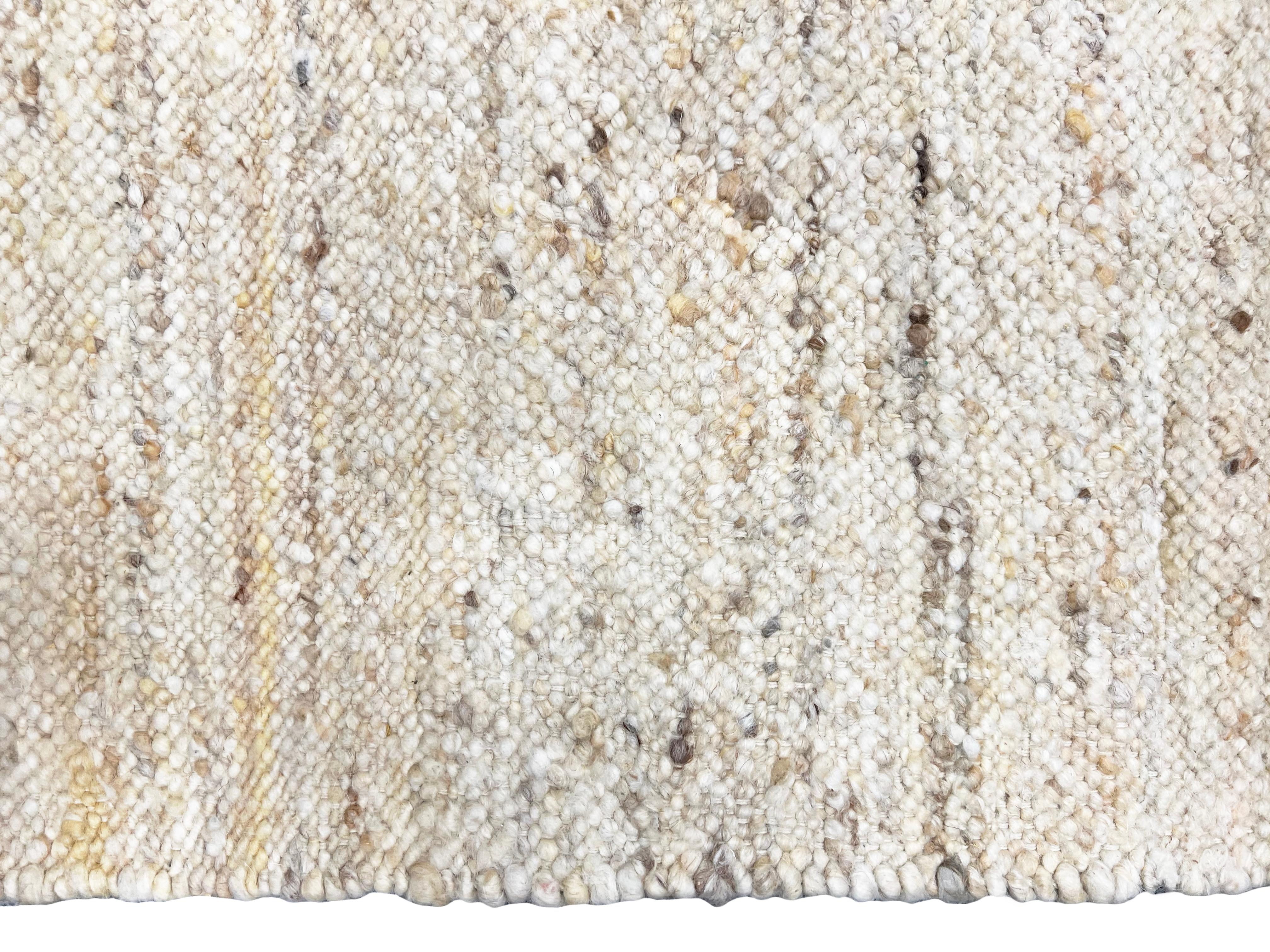 Natürliche Rohwolle Flachgewebe Handgeknüpfter Teppich (Asiatisch) im Angebot