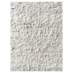 Alfombra anudada a mano de lana cruda natural de tejido plano