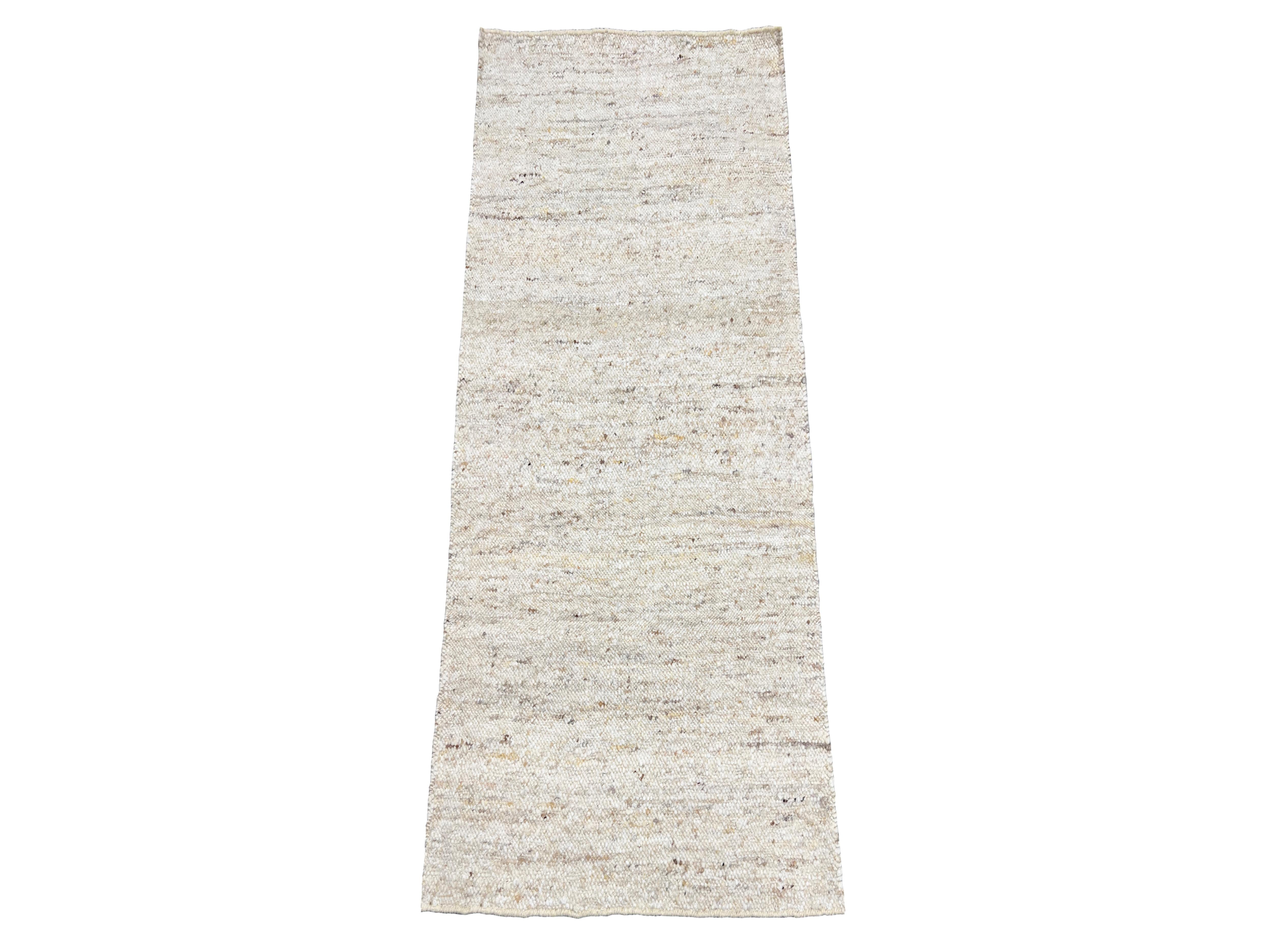 Runner a trama piatta in lana grezza Nature in vendita 2