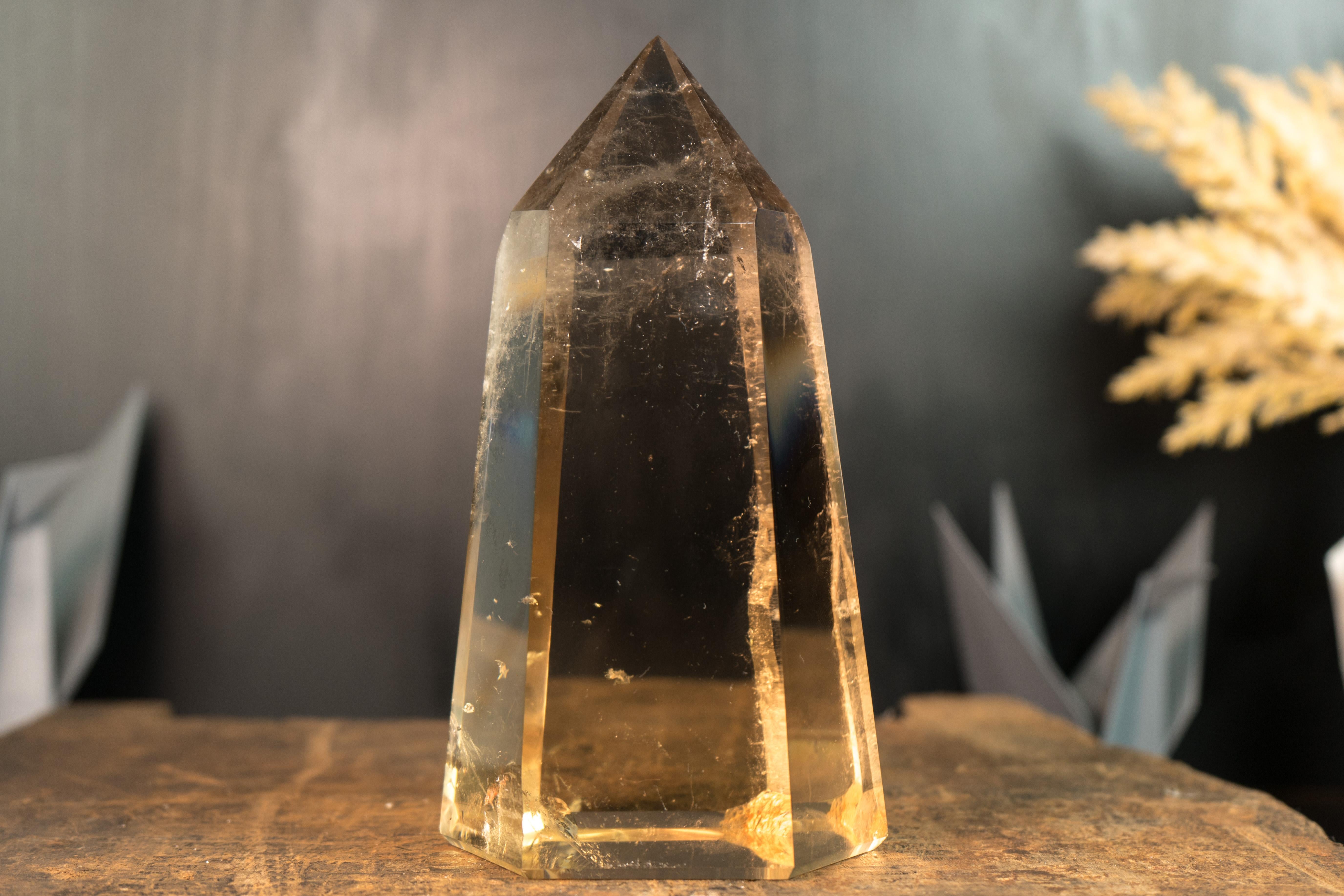 Natural Real Citrine Obelisk Tower, AAA Water-Clear Honey Orange Citrine For Sale 6