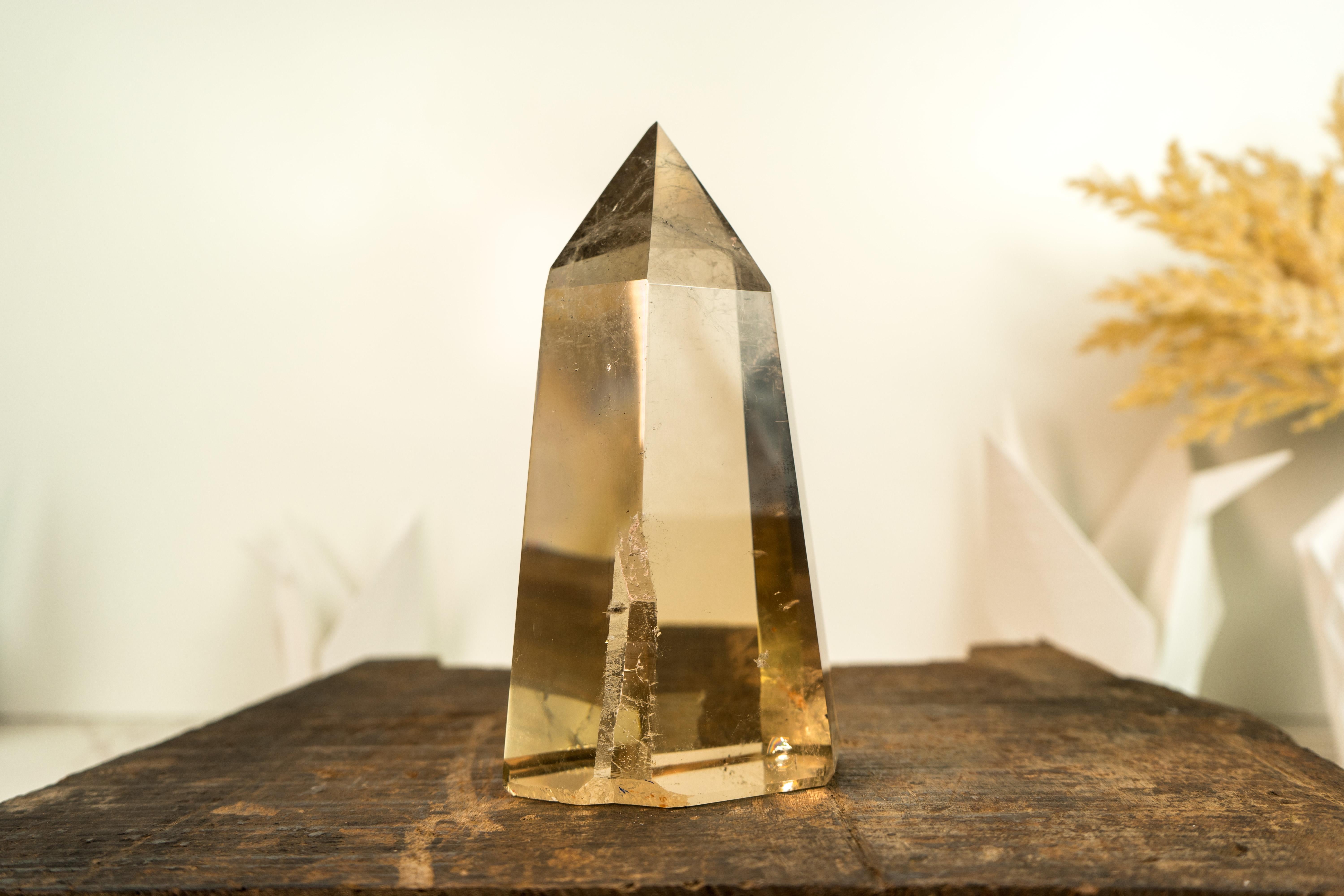 Natural Real Citrine Obelisk Tower, AAA Water-Clear Honey Orange Citrine For Sale 8