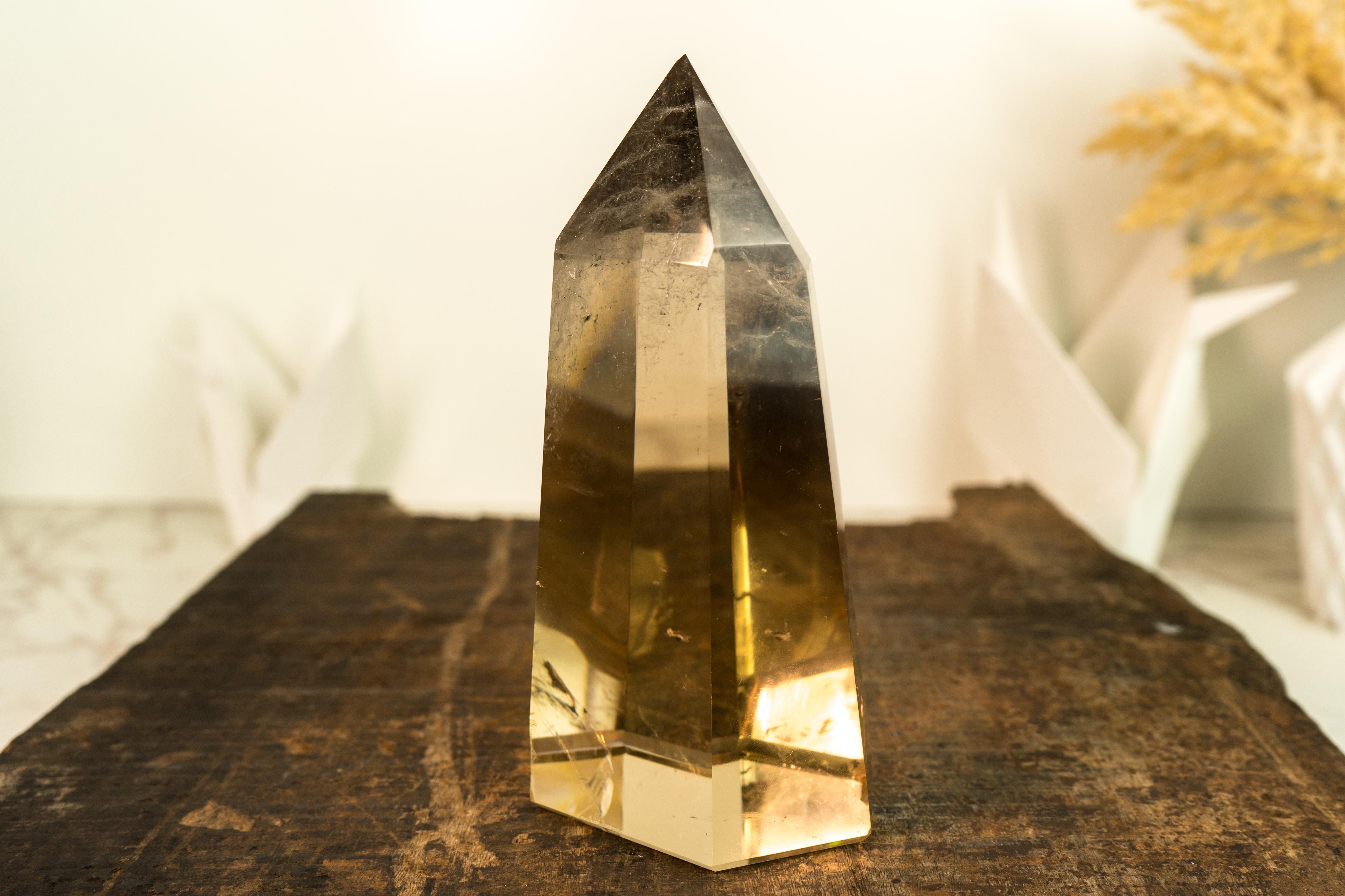 Natural Real Citrine Obelisk Tower, AAA Water-Clear Honey Orange Citrine For Sale 9