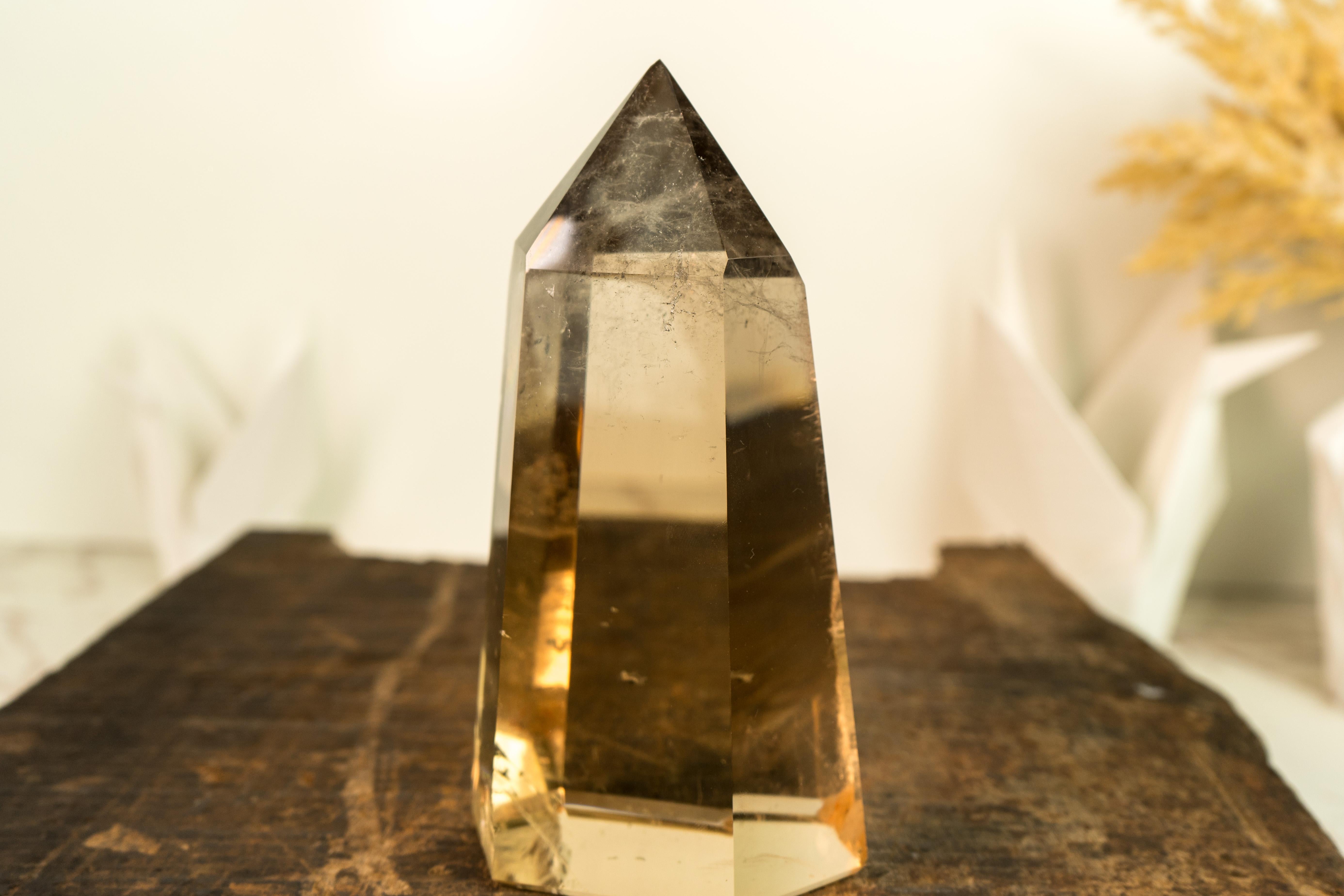 Natural Real Citrine Obelisk Tower, AAA Water-Clear Honey Orange Citrine For Sale 10