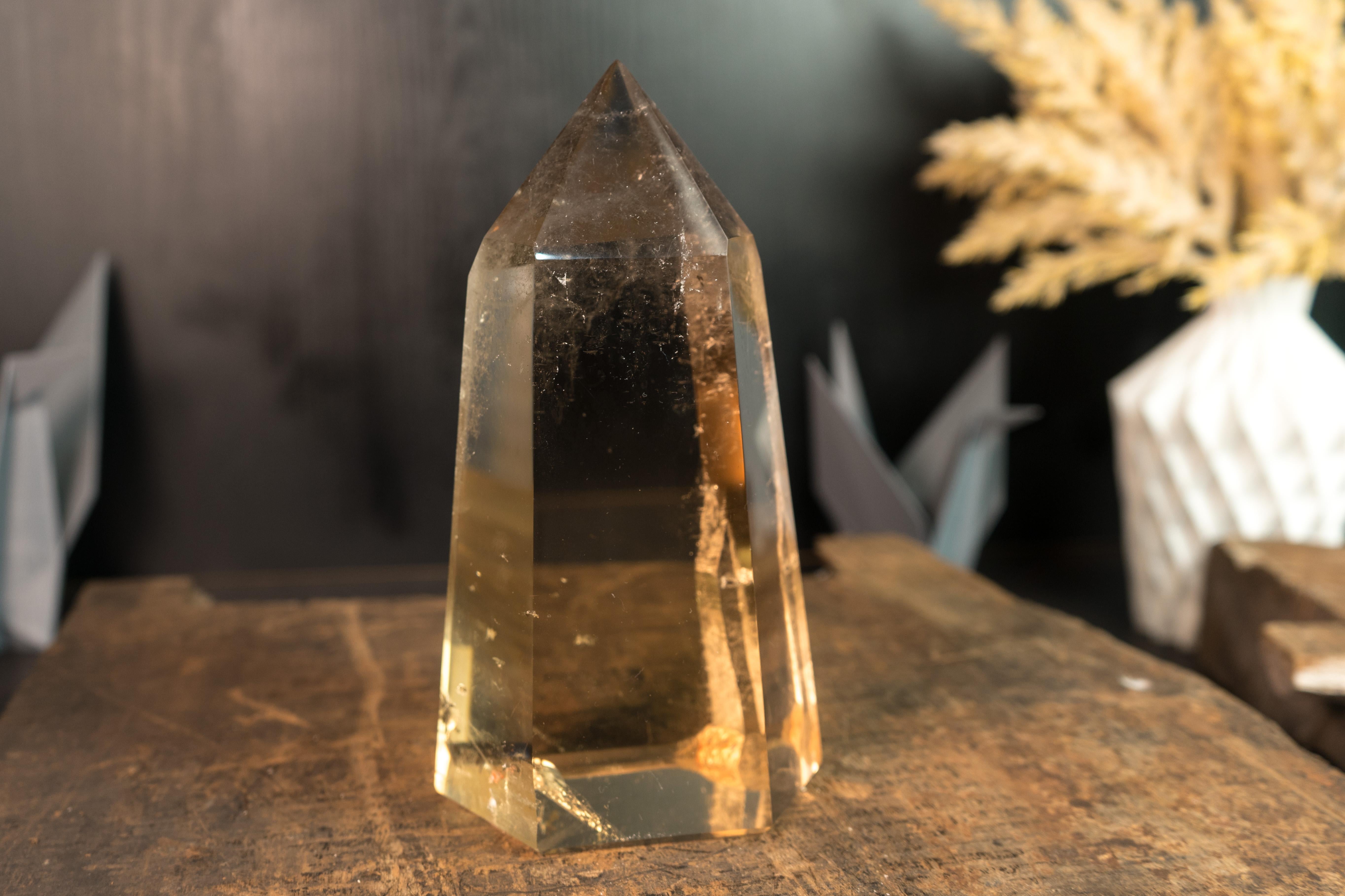 Natural Real Citrine Obelisk Tower, AAA Water-Clear Honey Orange Citrine In New Condition For Sale In Ametista Do Sul, BR