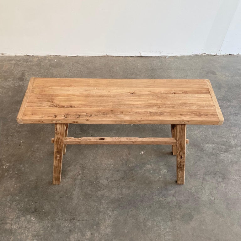 Natural Reclaimed Elm Wood Console Table at 1stDibs