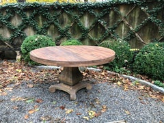 Natural Reclaimed Wood Large Round Pedestal Table