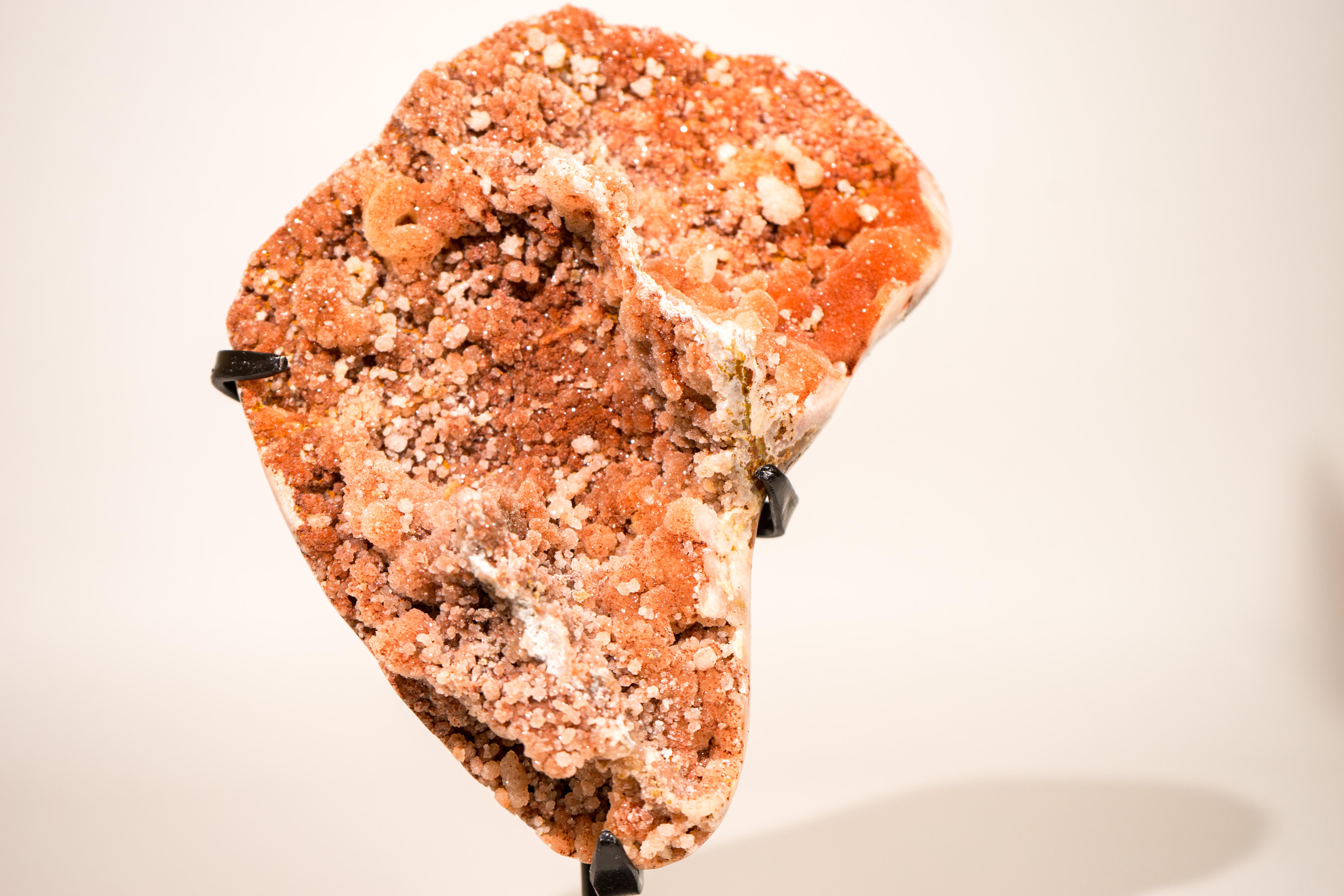 Cluster di ametista rossa naturale con druzy galattico scintillante su supporto in vendita 8