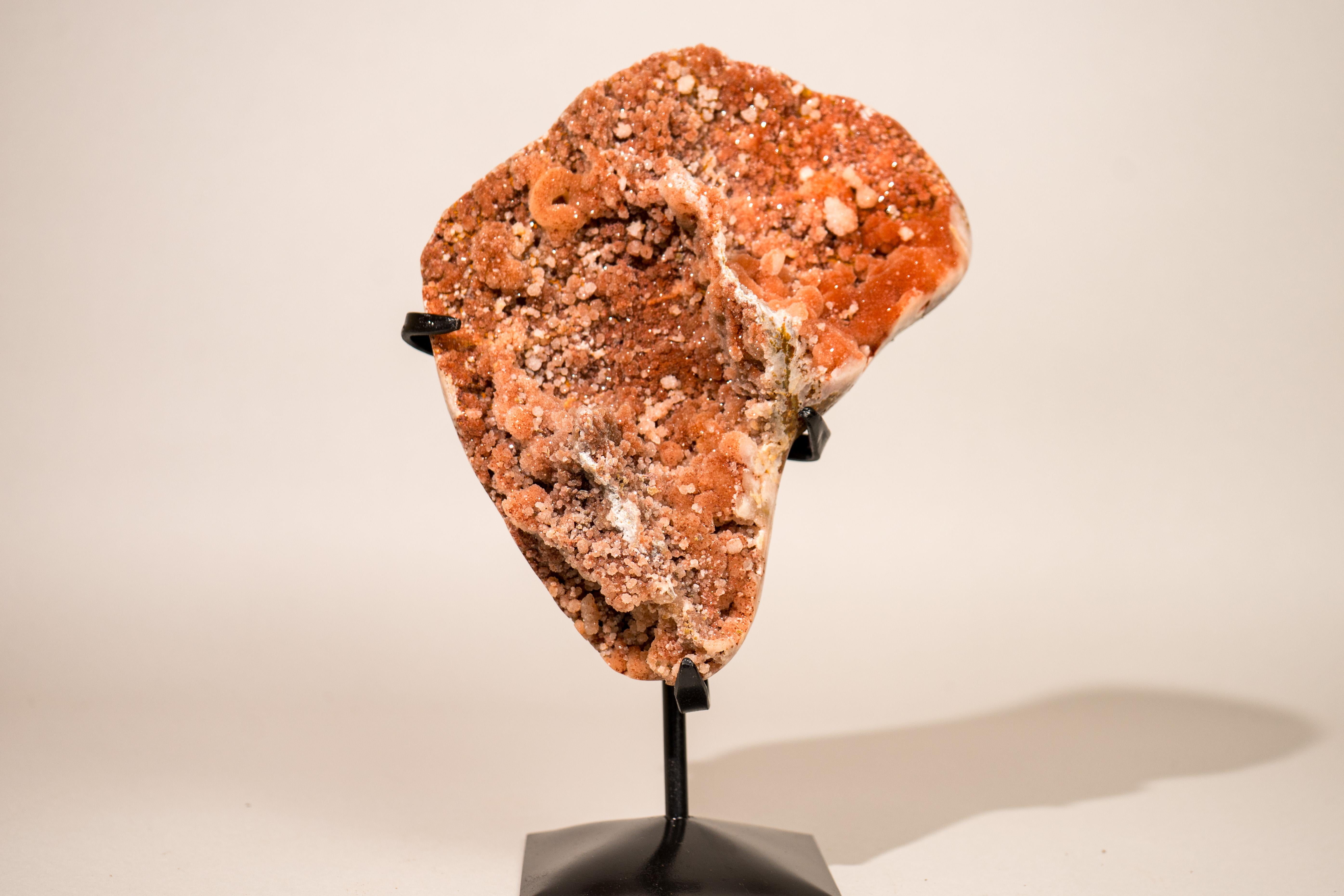 Cluster di ametista rossa naturale con druzy galattico scintillante su supporto in vendita 3