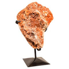 Natural Red Amethyst Cluster with Sparkly Galaxy Druzy on Stand