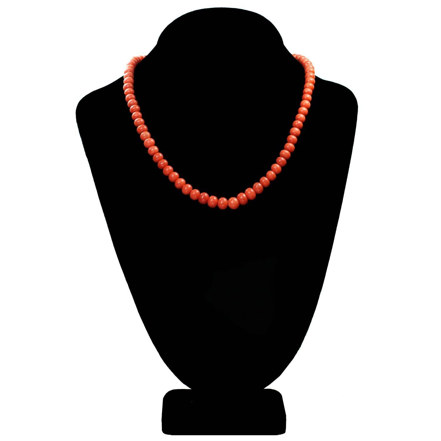 red coral beads necklace