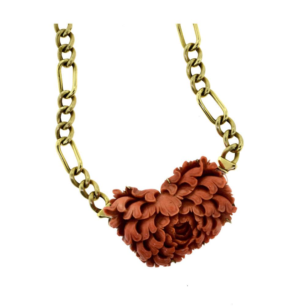 Brilliance Jewels, Miami
Questions? Call Us Anytime!
786,482,8100

Type: Coral Pendant Necklace

Metal: Yellow Gold

Metal Purity: 14k

Stones: Natural Red Coral

Coral Dimensions: 1.75 x 1.5 inches

Coral Thickness: 10.11 mm 

Chain Type: Figaro