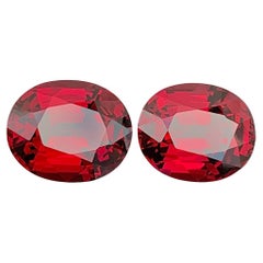 Natural Red Garnet Pair Gemstone: Oval Cut January Birthstone
