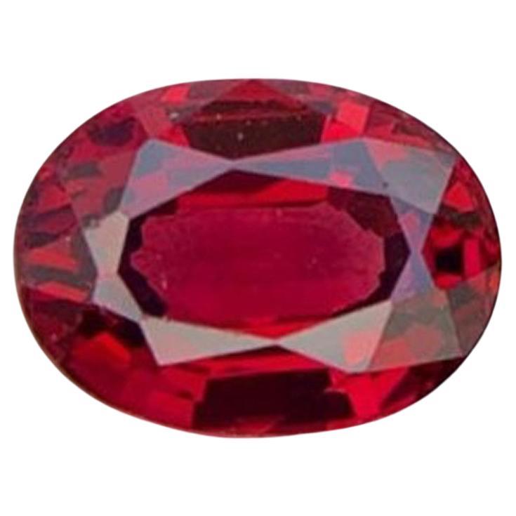 Natural Red Himalaya Garnet Gemstone: 1.65 Carat Oval January Birthstone For Sale