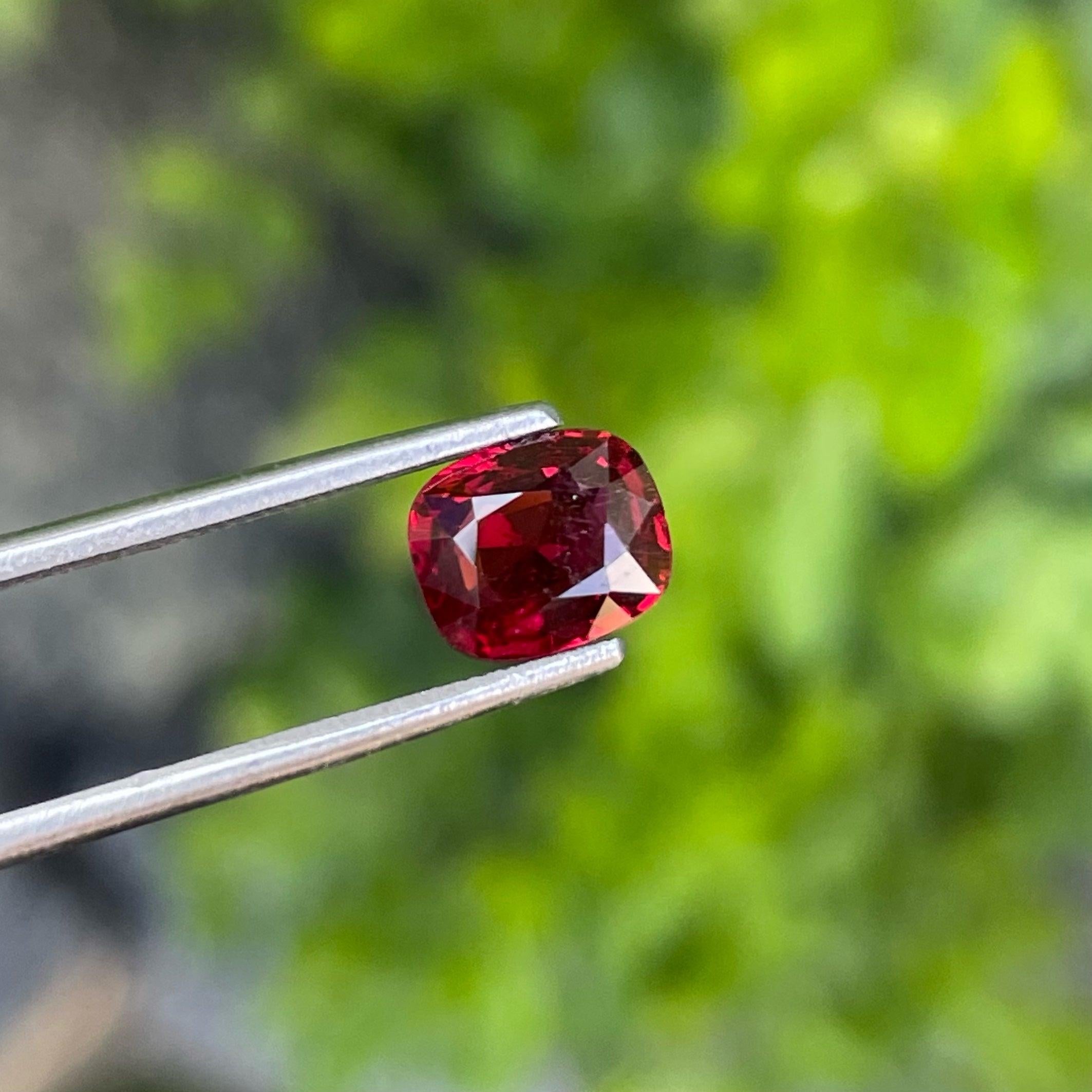 Natural Red Loose Spinel Gem, available for sale at wholesale price, natural high-quality SI Clarity cushion-cut, 1.08 carats loose certified spinel gemstone from Burma.

GEMSTONE TYPE	Natural Red Loose Spinel Gem
WEIGHT	1.08 carats
DIMENSIONS	6.9 x