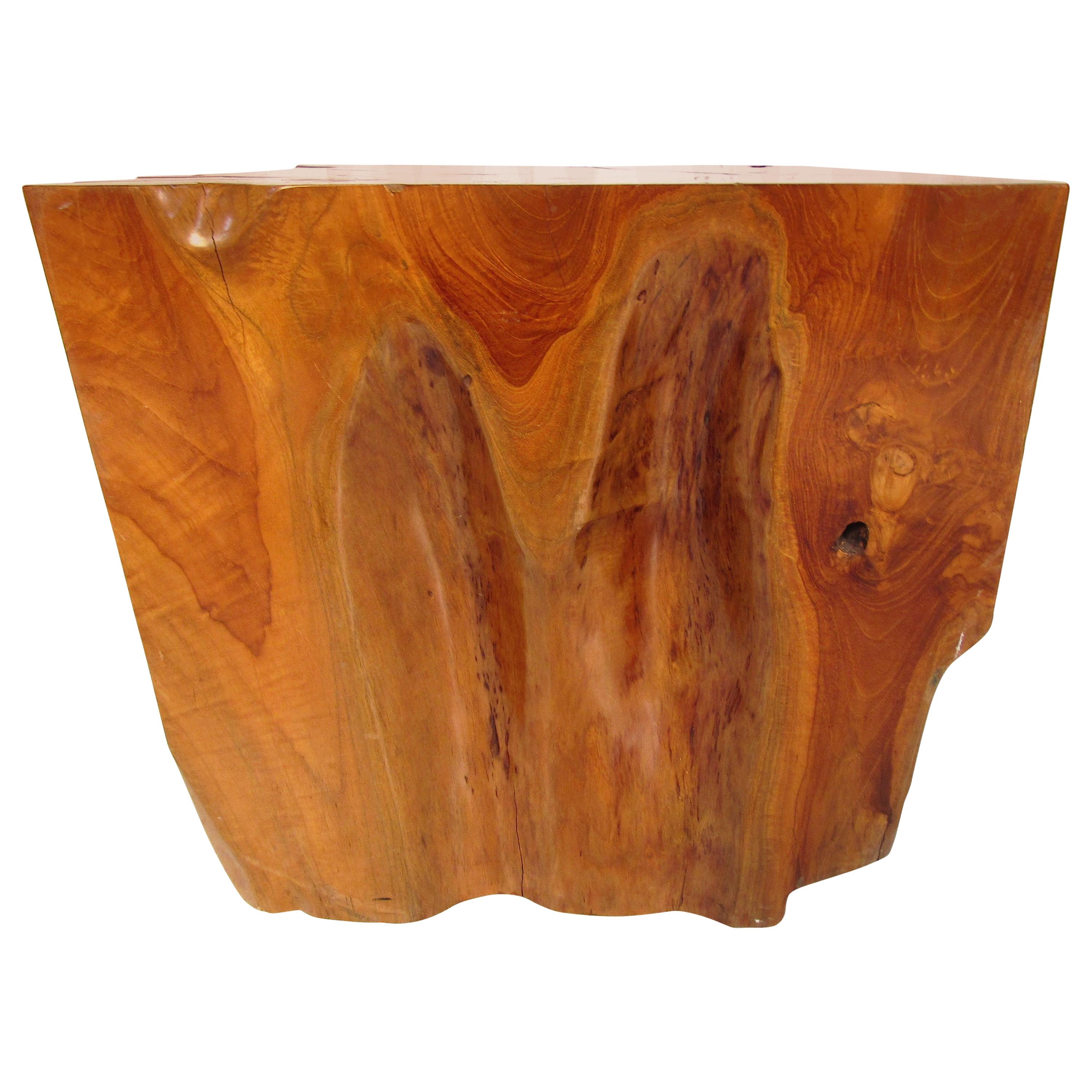 Natural Red Oak Slab Side Table
