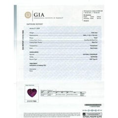 Natural Red-Purple Sapphire Stone 6.59 cts in Platinum Pendant w Dia /GIA Report