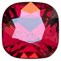 Natural Red Rhodolite Garnet 4 Carat Cushion Cut Loose Gemstone for Ring
