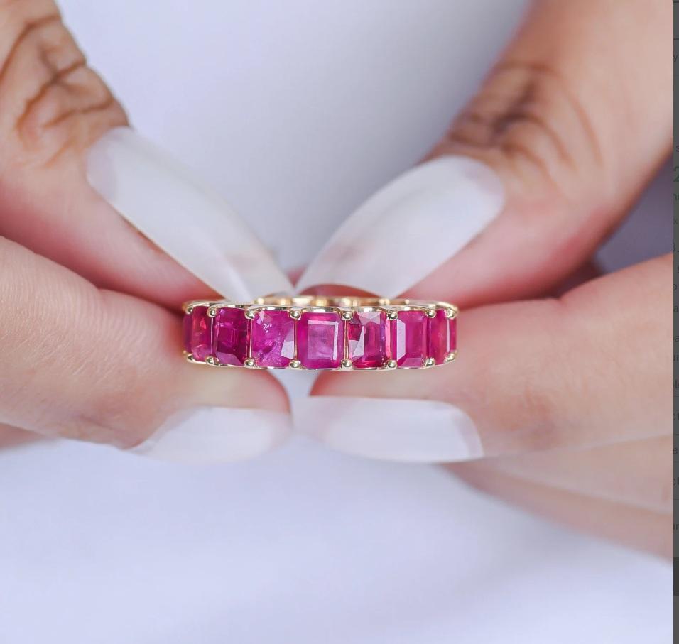 Natural red ruby ring in 18k gold im Angebot 2