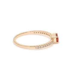 Natural 0.37 cts red sapphire & 0.14 cts diamond ring 14k gold