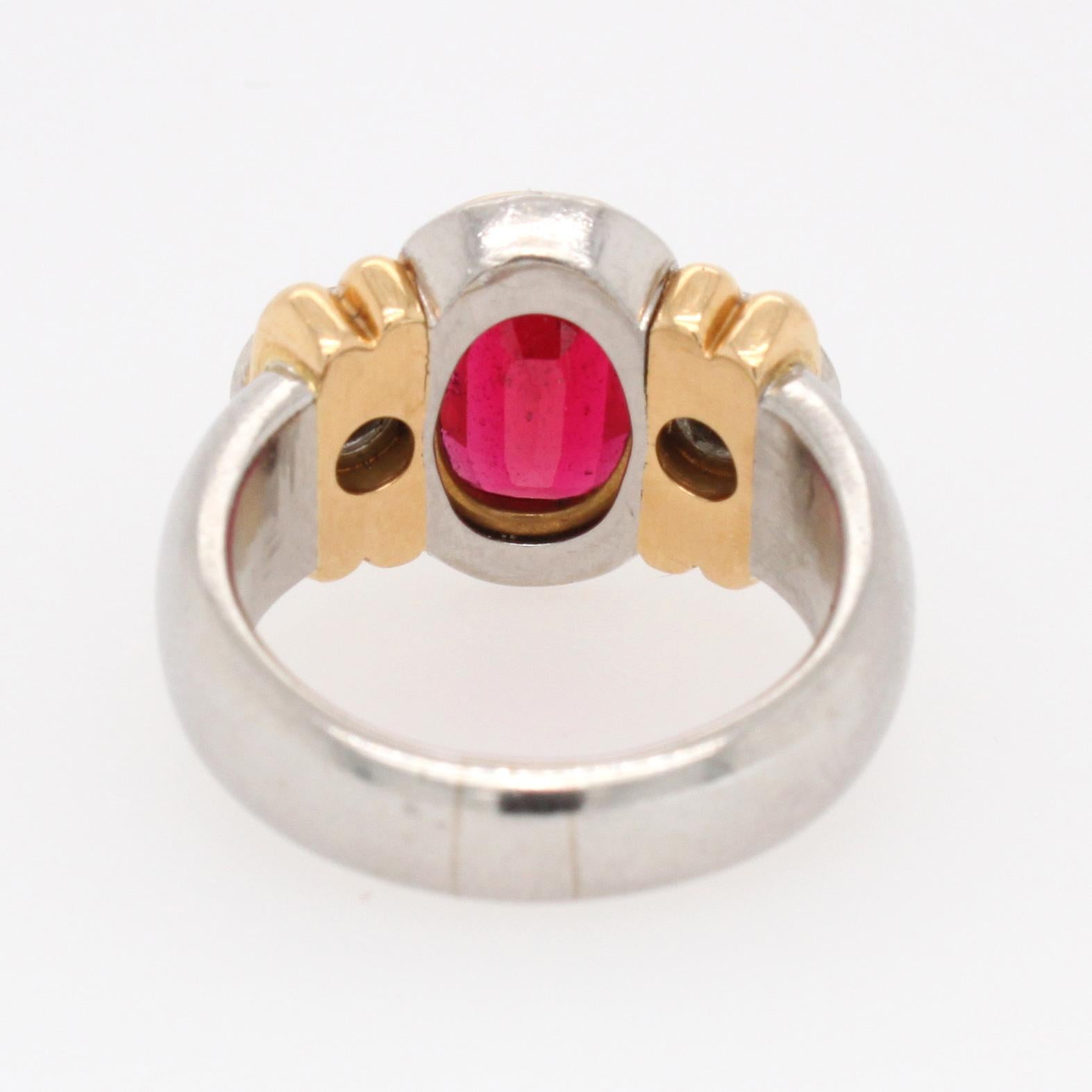Women's Natural Red Spinel and Diamond Ring