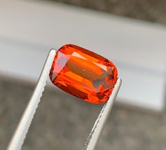 Natural Reddish Orange Garnet Gemstone: 3.84 Carat January Birthstone