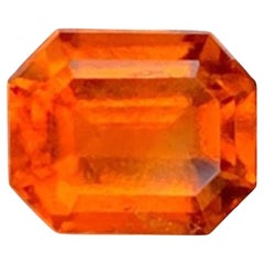 Natural Reddish Orange Grossular Garnet Gemstone: 1.83 Carat Octagon Cut