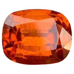 Natural Reddish Orange Grossular Garnet Gemstone: 2.15 Carat Cushion Cut