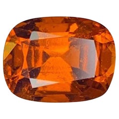Natural Reddish Orange Grossular Garnet Gemstone: 2.30 Carat Cushion Cut