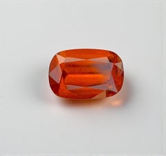 Natural Reddish Orange Grossular Garnet Gemstone: 2.70 Carat Cushion Cut