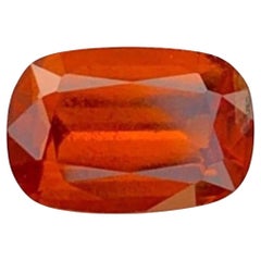 Natural Reddish Orange Grossular Garnet Gemstone: 2.70 Carat Cushion Cut