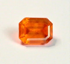 Natural Reddish Orange Grossular Garnet Gemstone: 2.70 Carat Octagon Cut