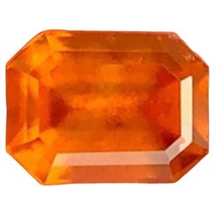 Natural Reddish Orange Grossular Garnet Gemstone: 2.70 Carat Octagon Cut