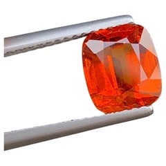 Natural Reddish Orange Grossular Garnet Gemstone: 2.84 Carat Cushion Cut