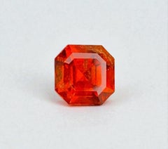 Natural Reddish Orange Grossular Garnet Gemstone: 2.96 Carat Asscher Cut