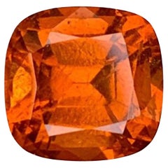 Gema natural de granate grossular naranja rojizo: talla cojín de 3.06 quilates