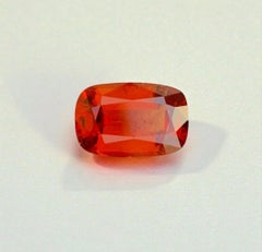 Natural Reddish Orange Grossular Garnet Gemstone: 4.00 Carat Cushion Cut