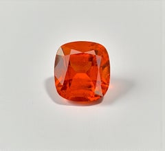 Natural Reddish Orange Grossular Garnet Gemstone: 4.54 Carat Cushion Cut