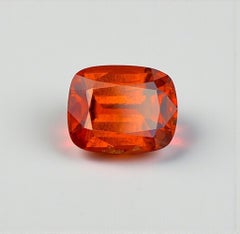 Natural Reddish Orange Grossular Garnet Gemstone: 5.38 Carat Cushion Cut